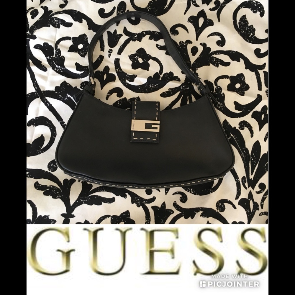 GUESS Soft Leather Purse in Black